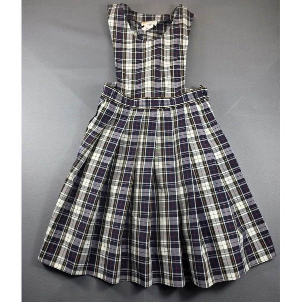 Dennis School Uniform Girls Plaid Pleated Jumper Dress - Size G10